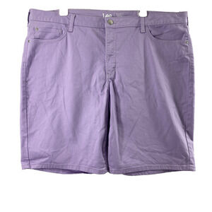 Lee Bermuda Shorts Womens Size 22M Light Purple Mid Rise Regular Fit Summer
